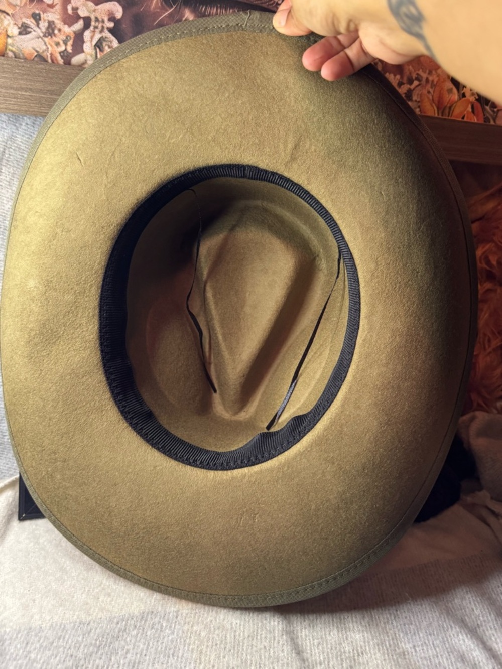 Olive Felt Hat - Picture 3 of 3